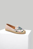 Beige Embroidered Women's Espadrille | Derimod