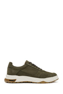 Men's Khaki Lace-Up Nubuck Leather Sneaker | Derimod