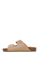 Women's Mink Buckle Leather Slippers | Derimod