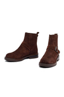 Woman Brown Suede Chelsea Boots | Derimod