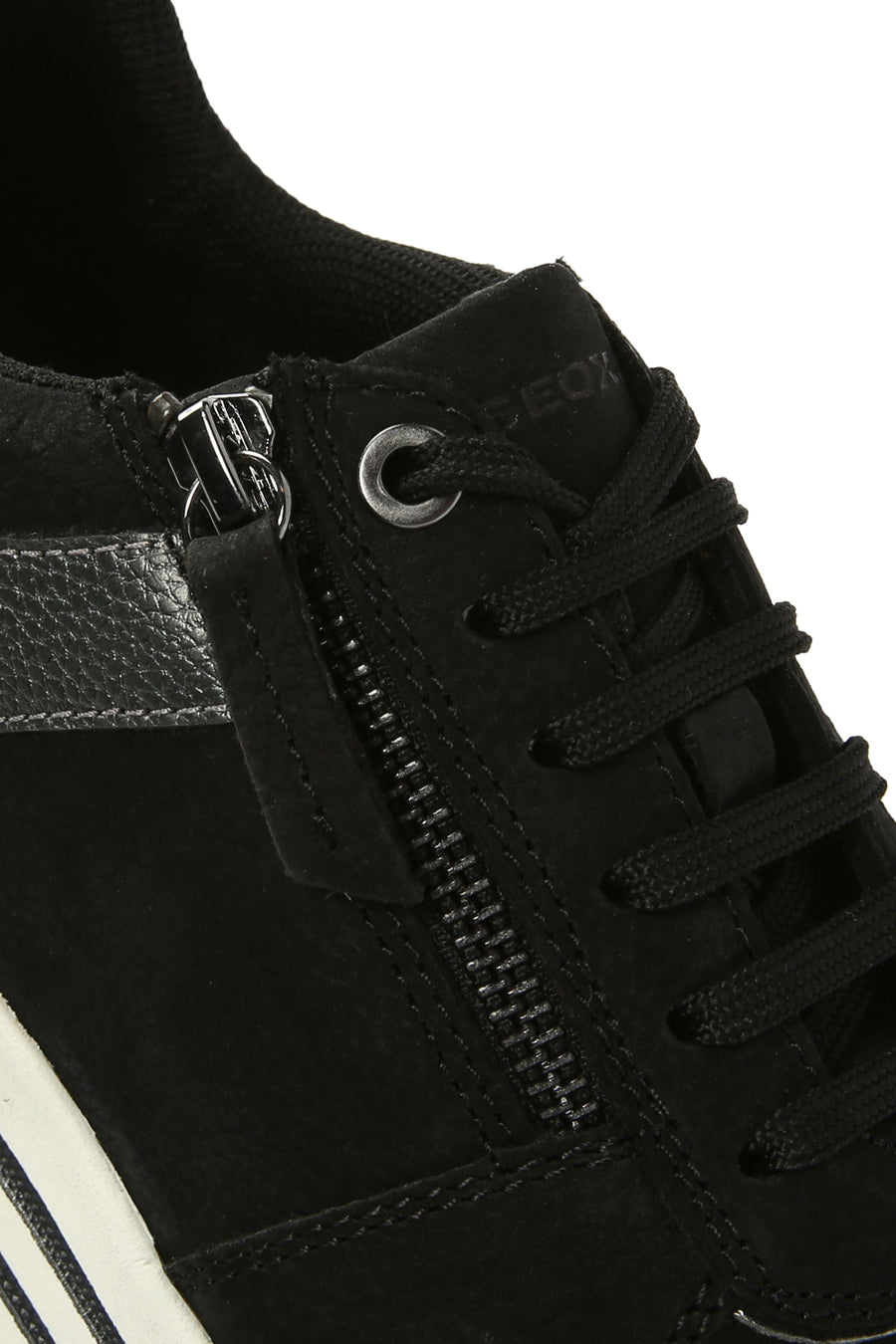 Geox Kadın Siyah Kency Kalın Tabanlı Bağcıklı Deri Sneaker