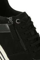 Geox Women's Black Kency Thick Sole Lace-Up Leather Sneaker | Derimod