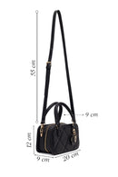 Woman Black Long-Strap Quilted Charmed Mini Shoulder Bag | Derimod