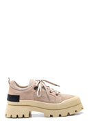 Women's Leather Suede High Sole Shoes | Derimod