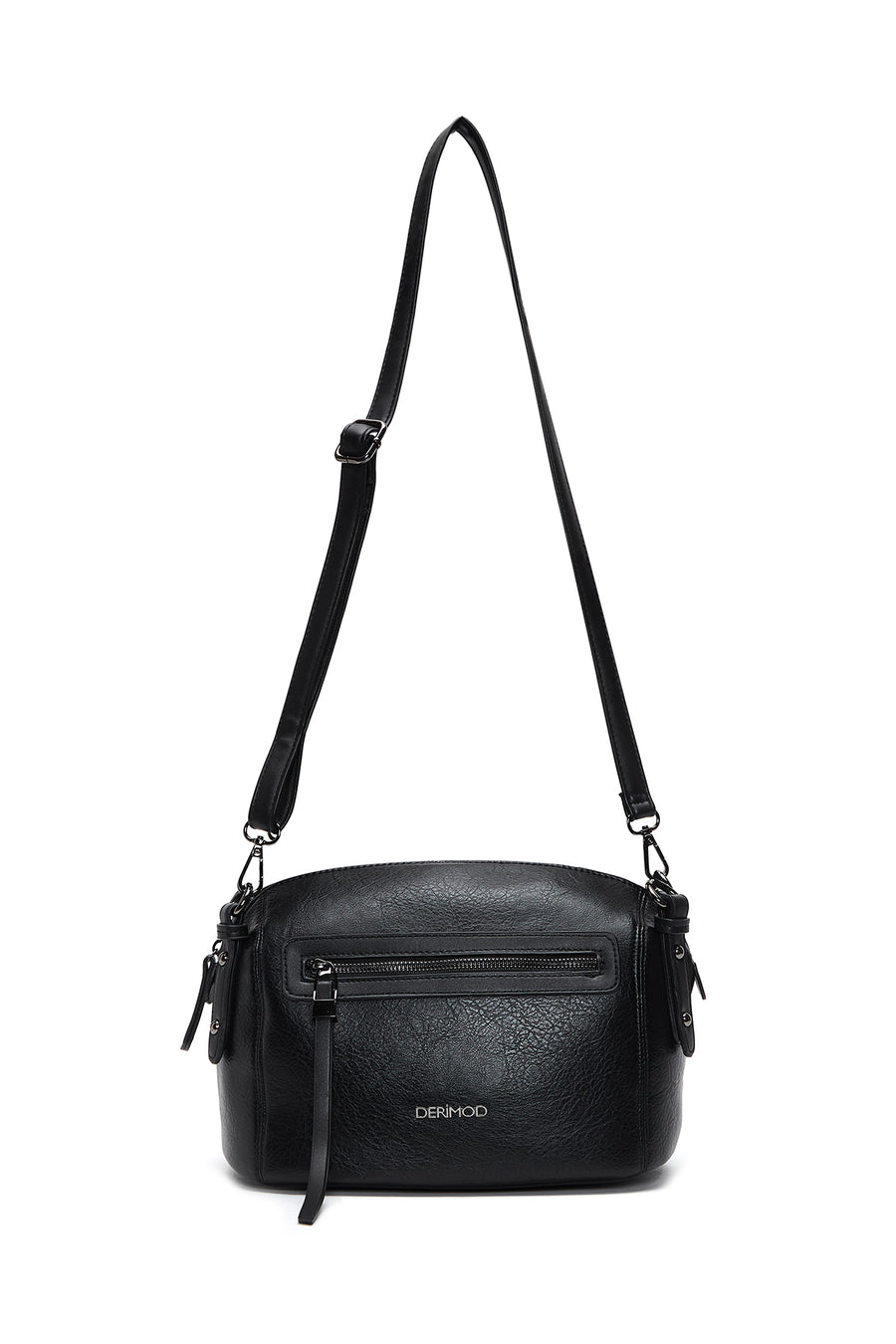 Woman Black Long-Strap Crossbody Bag