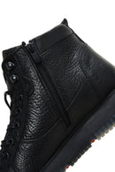 Men's Black Leather Zippered Casual Boots | Derimod