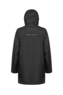 Geox Men's Black Clintford Zippered Hooded Long Coat | Derimod