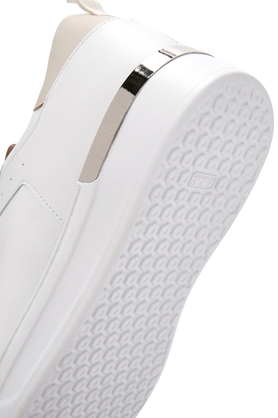 Men's White Lace-Up Leather Sneaker
