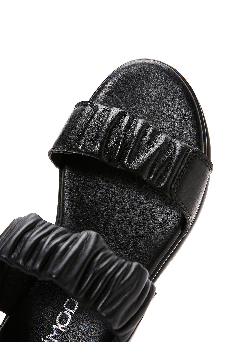 Kadın Siyah Deri Comfort Sandalet