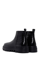 Men's Black Zippered Leather Casual Boots | Derimod