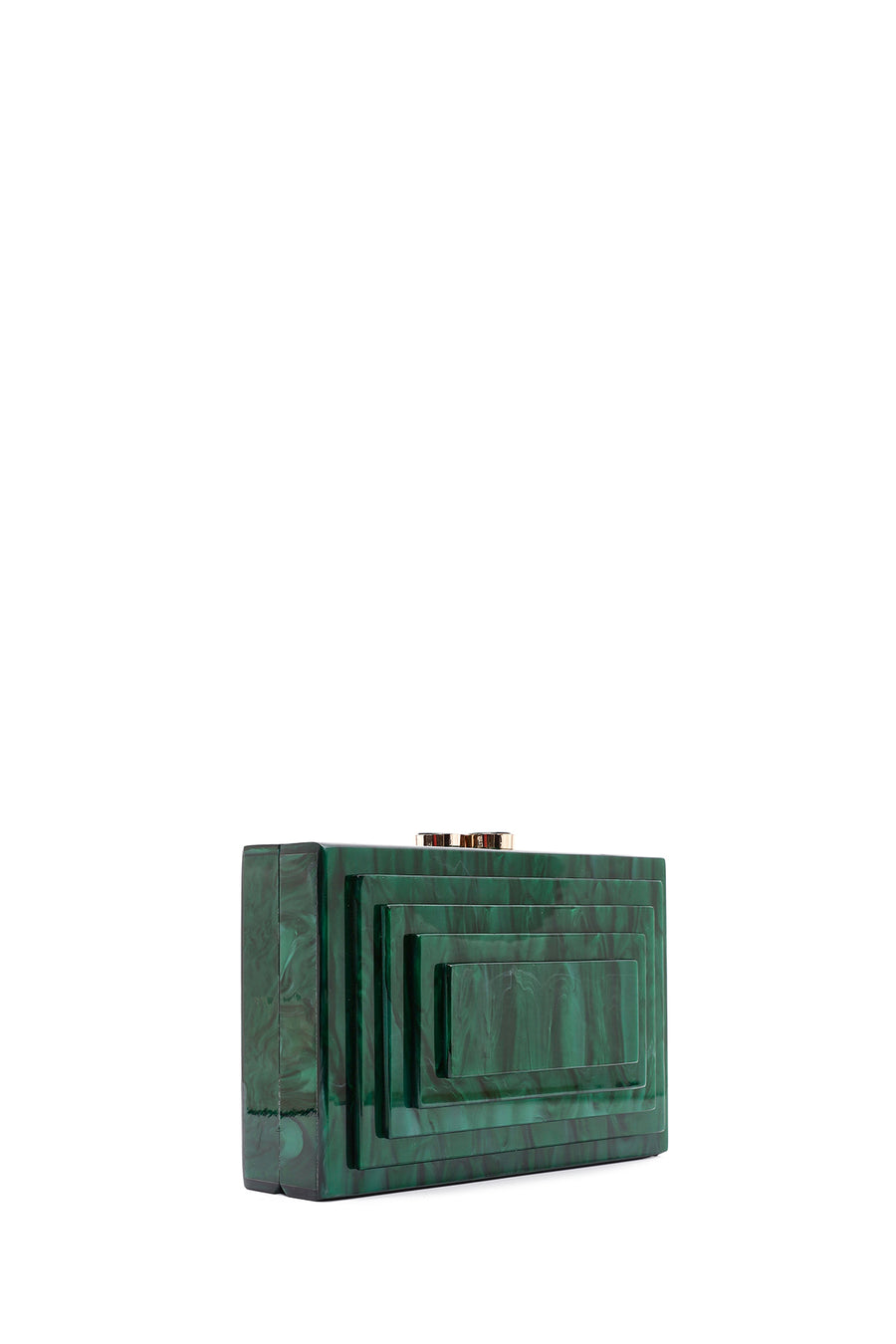 Women's Green Long Chain Strap Mini Box Clutch Bag