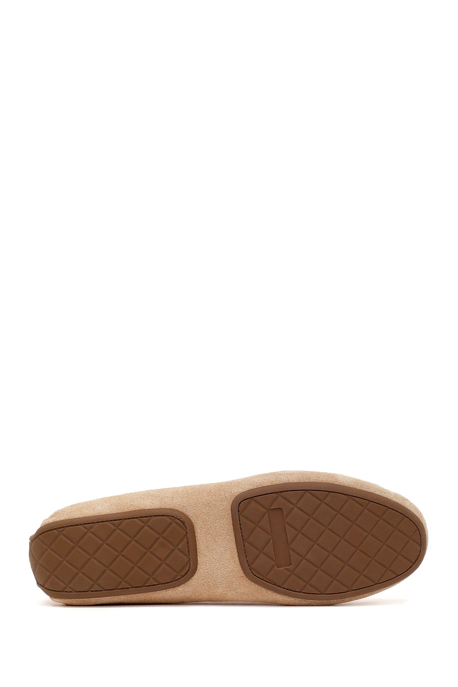 Woman Beige Fringed Suede Loafer