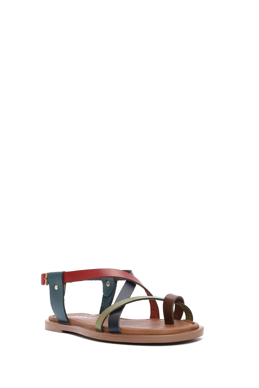 Women's Multicolored Flip-Flop Leather Bodrum Sandals