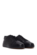 Erkek Siyah Bağcıklı Deri Sneaker | Derimod