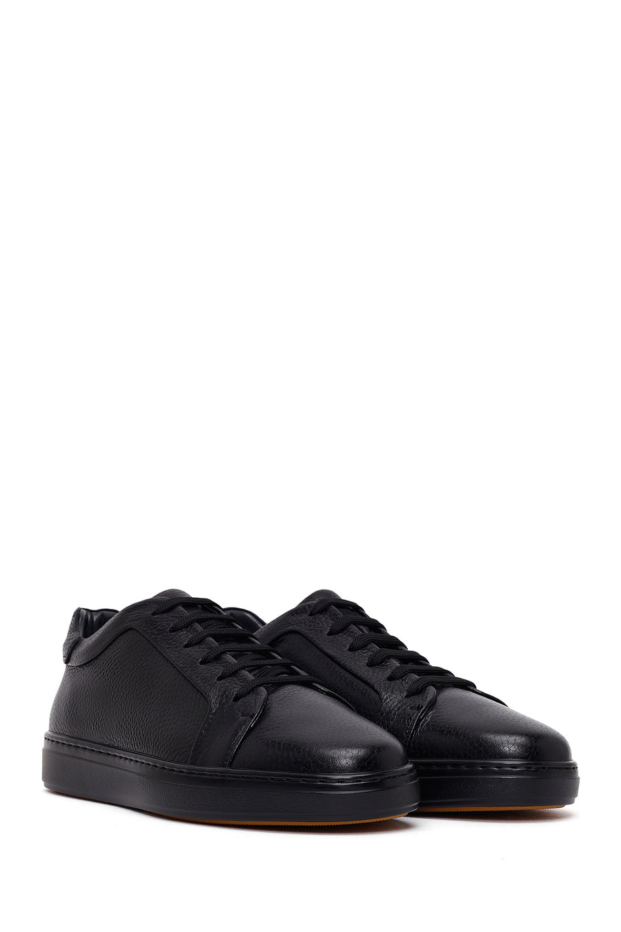 Male Black Lace-Up Leather Sneaker