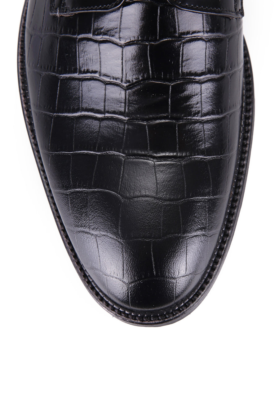 Crocodile Patterned Men's Leather Shoes