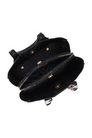 Woman Black Long-Strap Croc-Pattern Mini Shoulder Bag | Derimod
