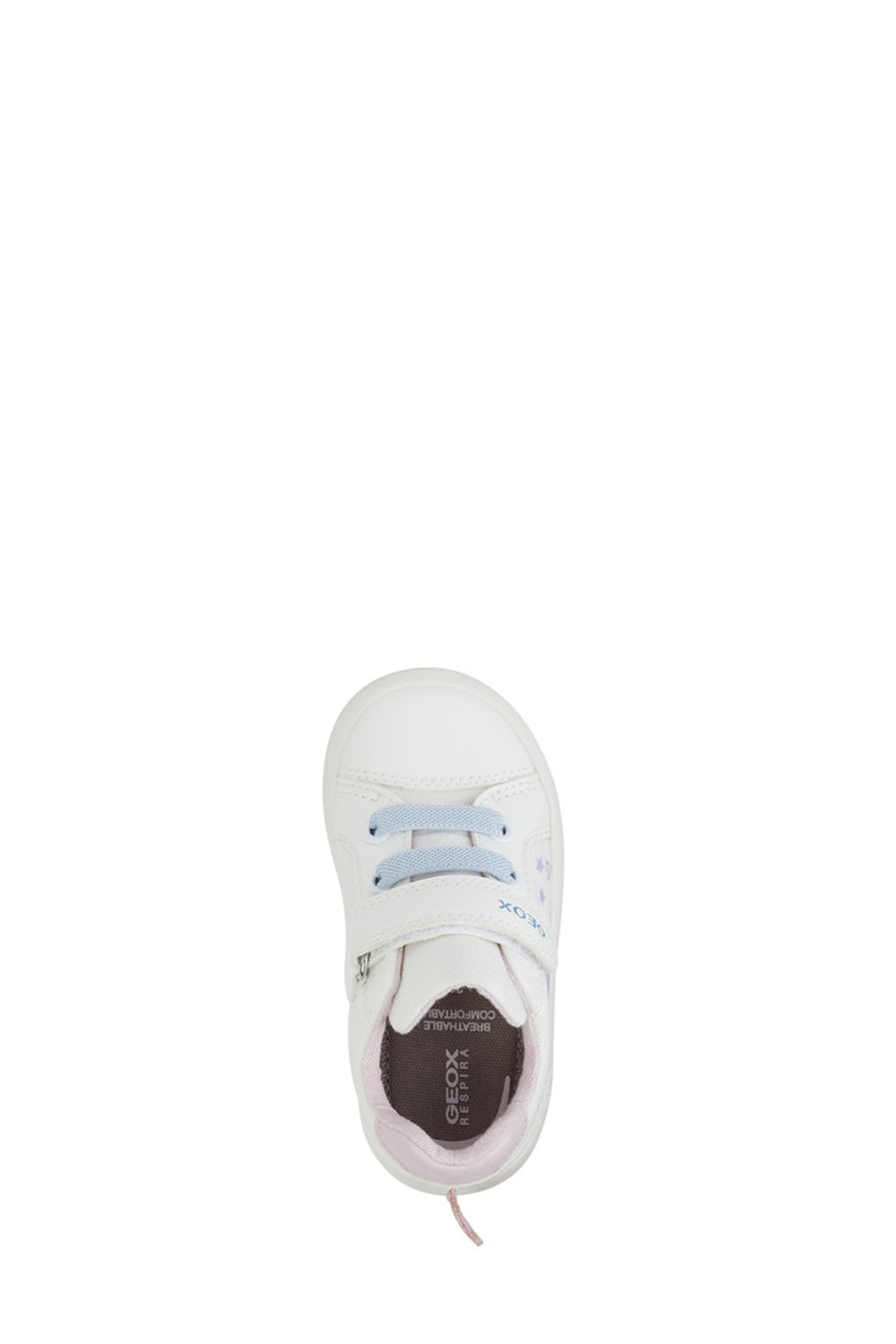 Geox Baby Girl White Multy Banded Fabric Sneakers