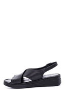 Kadın Siyah Deri Comfort Sandalet | Derimod