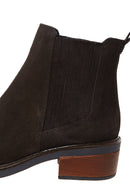 Women's Anthracite Suede Leather Chelsea Boots | Derimod