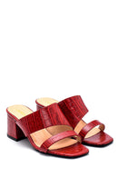 Women's Leather Heeled Slippers | Derimod