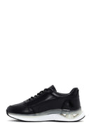 Men's Black Thick Soled Leather Sneaker | Derimod