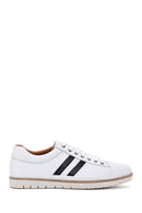 Men's White Leather Casual Sneaker | Derimod