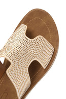 Women's Gold Stone Slippers | Derimod
