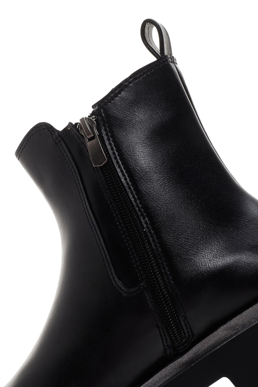 Women's Black Zippered Thick Soled Boots