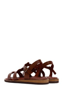 Women's Brown Ankle Strap Leather Comfort Sandals | Derimod