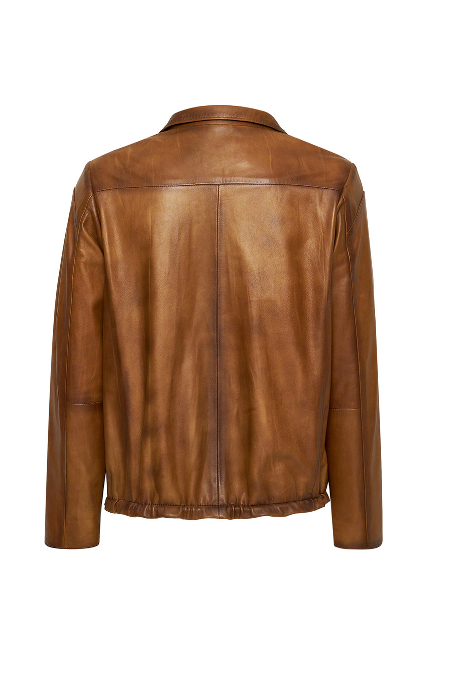 Lopez Women's Brown Mandarin Collar Leather Jacket