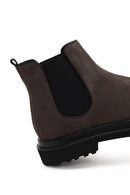 Derimod Black Male Gray Suede Chelsea Boots | Derimod