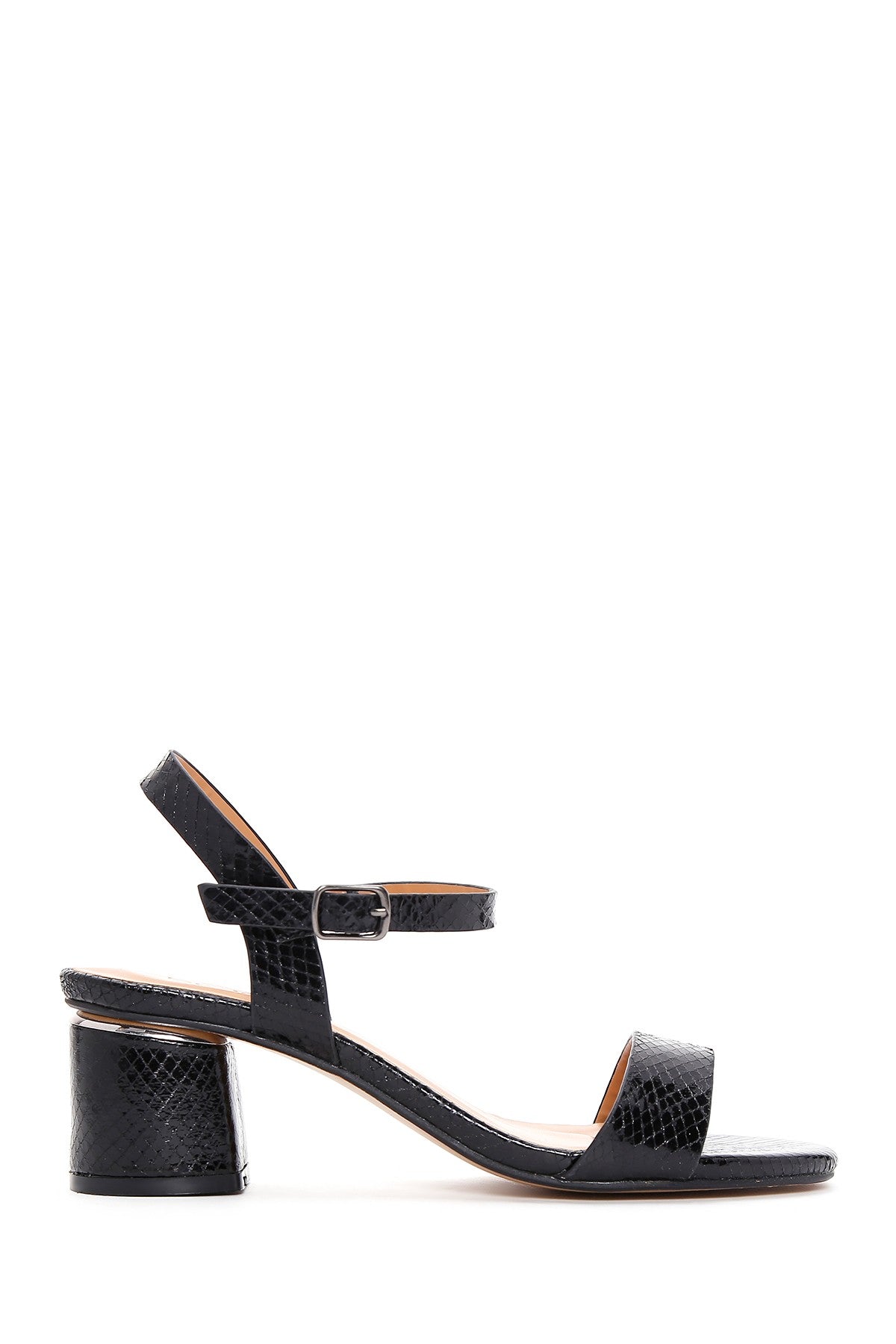 Women's Black Ankle Strap Heeled Sandals 24SFE463132 | Derimod