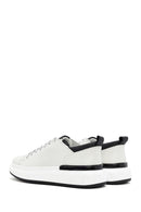 Men's White Thick Sole Lace Up Leather Sneaker | Derimod