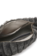 Women's Gray Accessory Detailed Plush Shoulder Bag | Derimod