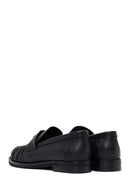 Woman Black Leather Masculine Loafers | Derimod
