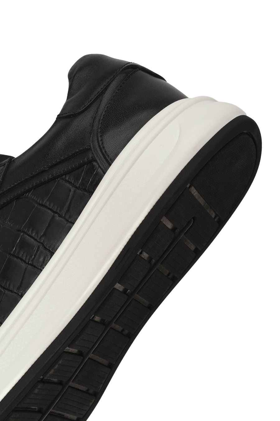 Male Black Patterned Leather Sneaker