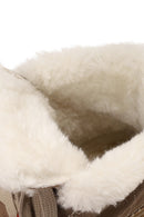 Woman Mink Lace-Up Thick-Soled Suede Teddy Boots | Derimod