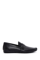 Men's Black Leather Buckle Classic Loafer | Derimod