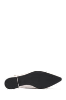 Women's Cream Open-Back Buckle Ballet Flats | Derimod