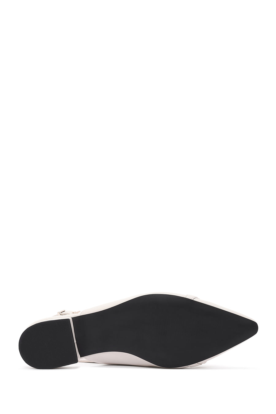 Women's Cream Open-Back Buckle Ballet Flats