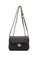 Women's Black Long Strap Quilted Mini Crossbody Bag | Derimod