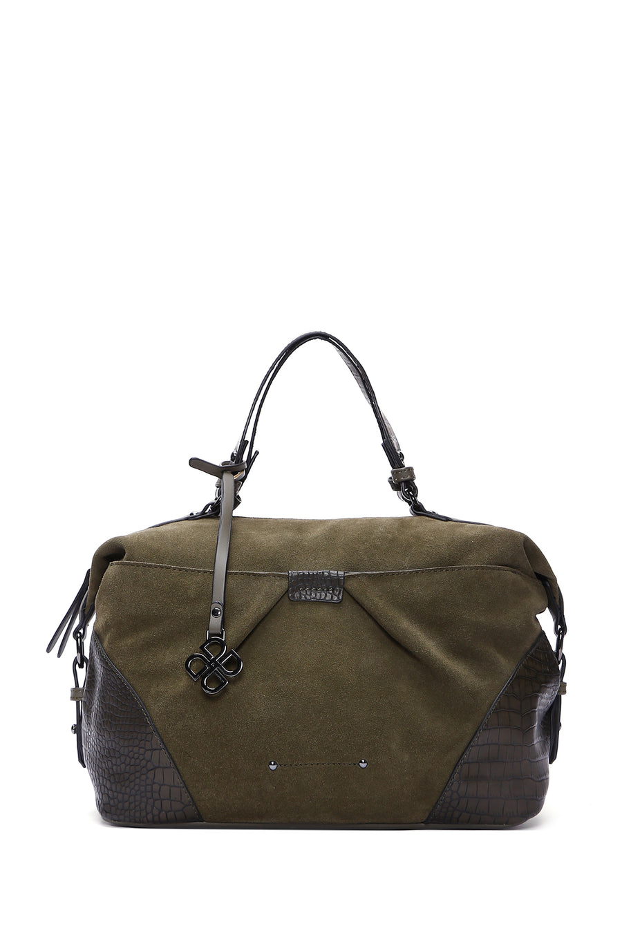 Women's Khaki Suede Shoulder Bag