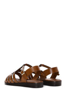 Women's Tan Ankle Strap Leather Bodrum Sandals | Derimod