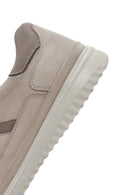 Men's Beige Lace-Up Nubuck Leather Sneaker | Derimod