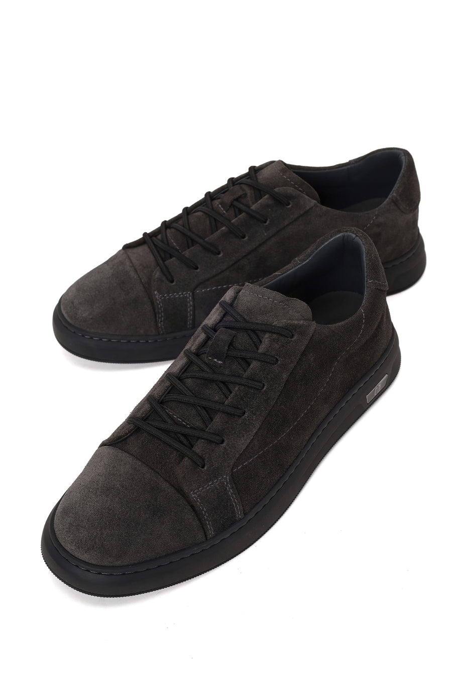 Erkek Antrasit Bağcıklı Süet Deri Sneaker