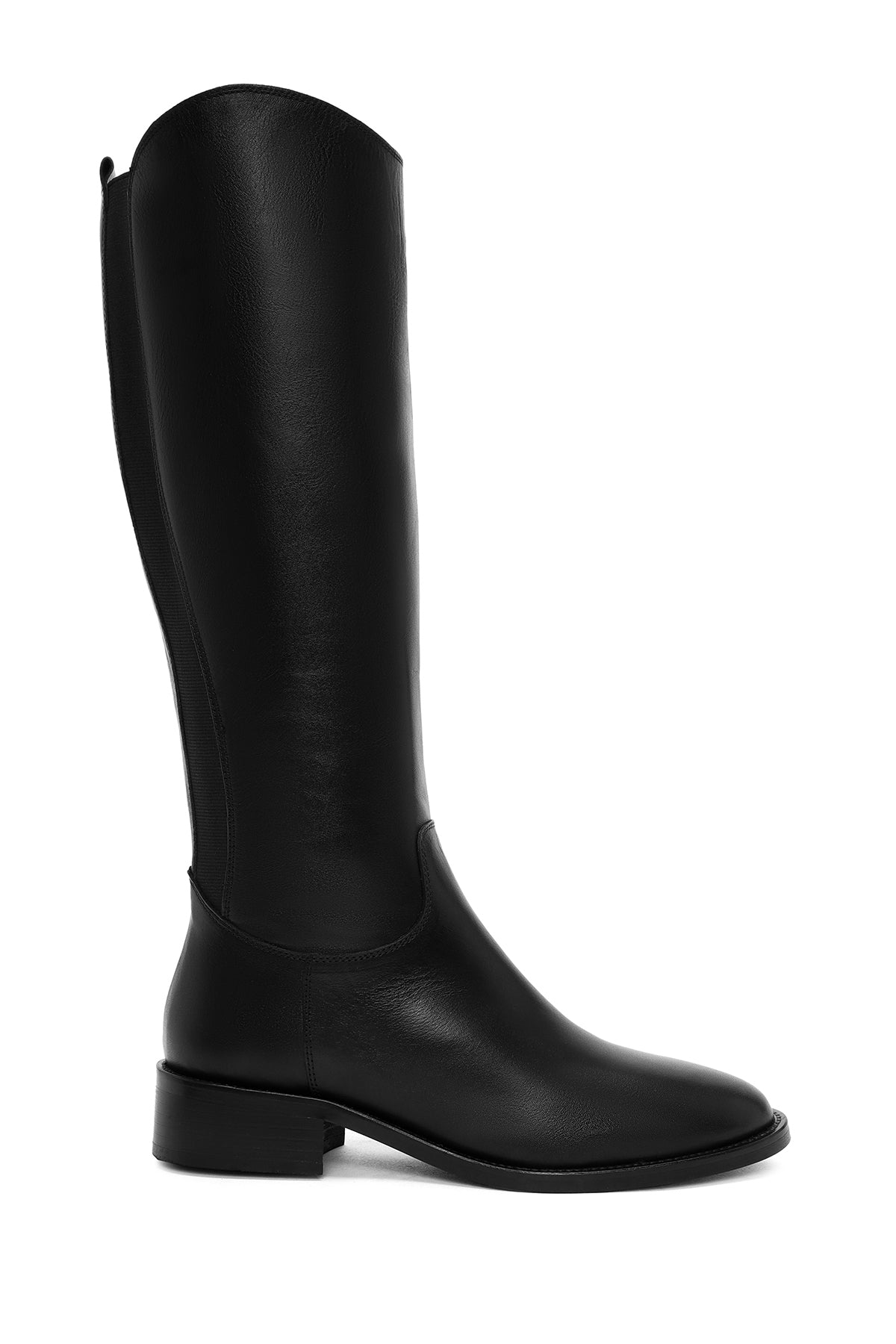 Women's Black Zippered Leather Boots 24WFD512518 | Derimod