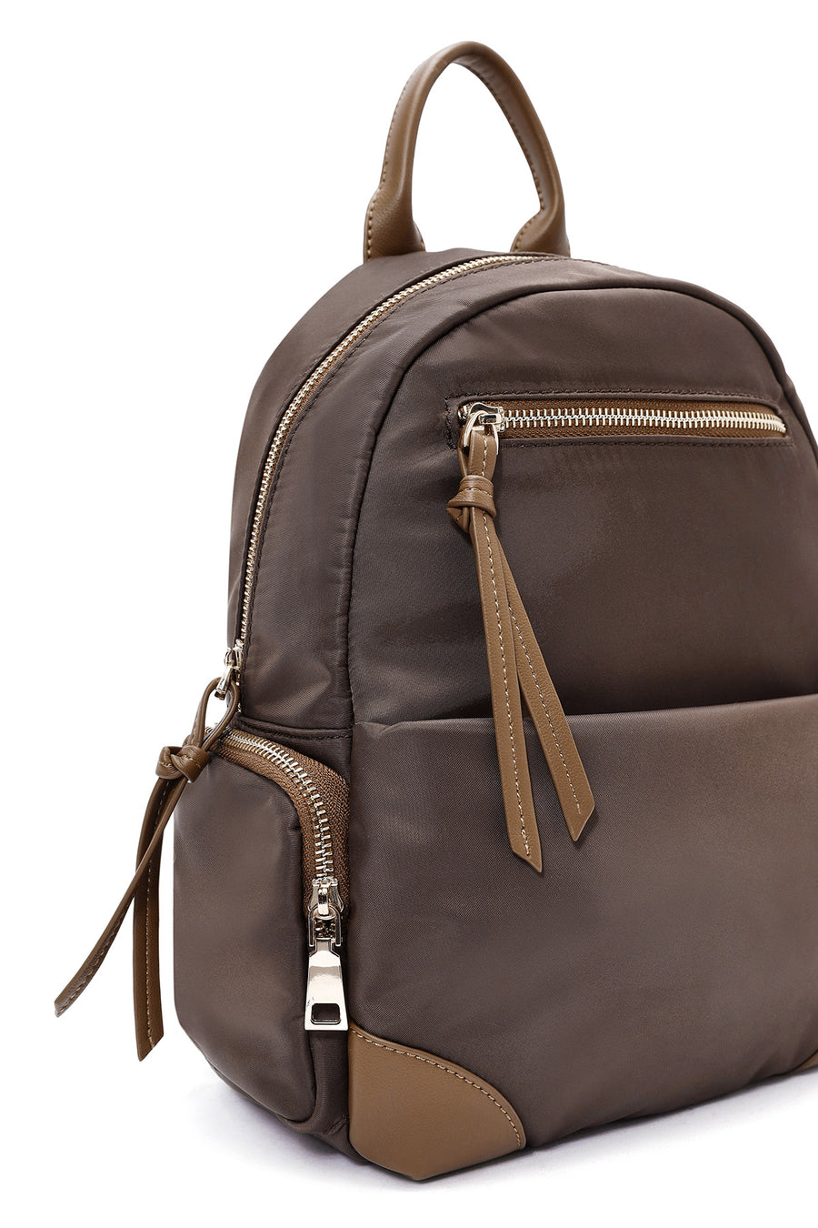 Women's Brown Fabric Backpack
