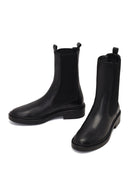 Woman Black Leather Chelsea Boots | Derimod