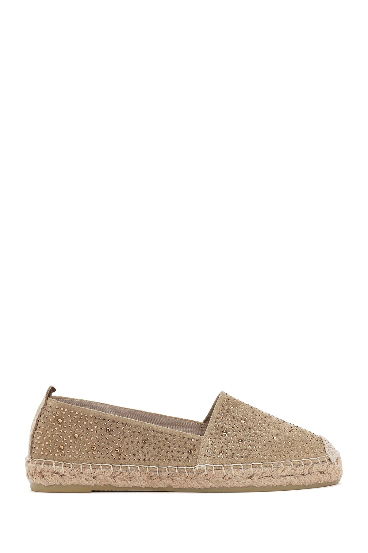 Women's Beige Suede Leather Stone Espadrille 24SFD206914 | Derimod